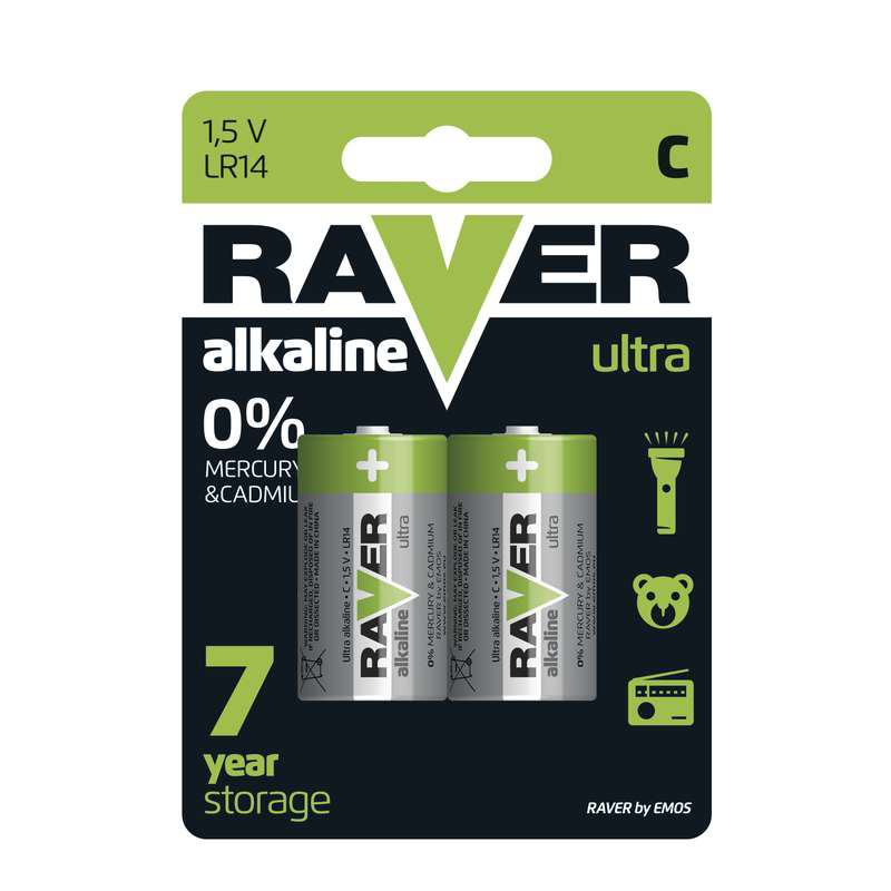 Baterii RAVER ALKALINE LR14 (2BUC/BLISTER) EMOS